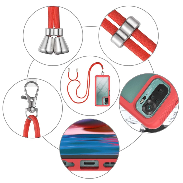 For Xiaomi Redmi Note 10 Starry Sky Solid Color Series Shockproof PC + TPU Protective Case with Neck Strap