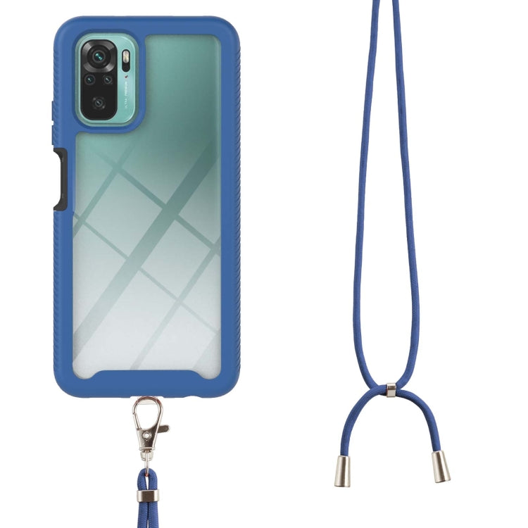 For Xiaomi Redmi Note 10 Starry Sky Solid Color Series Shockproof PC + TPU Protective Case with Neck Strap