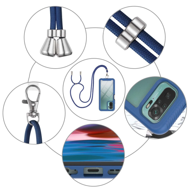 For Xiaomi Redmi Note 10 Starry Sky Solid Color Series Shockproof PC + TPU Protective Case with Neck Strap