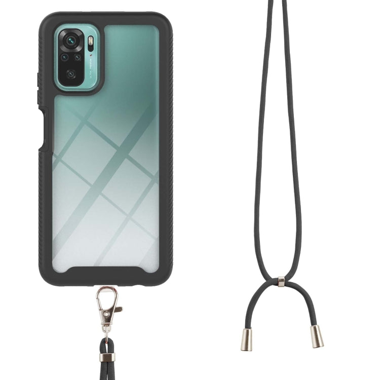 For Xiaomi Redmi Note 10 Starry Sky Solid Color Series Shockproof PC + TPU Protective Case with Neck Strap