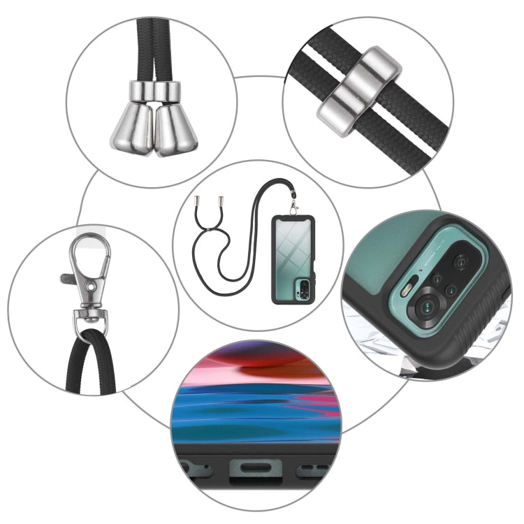 For Xiaomi Redmi Note 10 Starry Sky Solid Color Series Shockproof PC + TPU Protective Case with Neck Strap