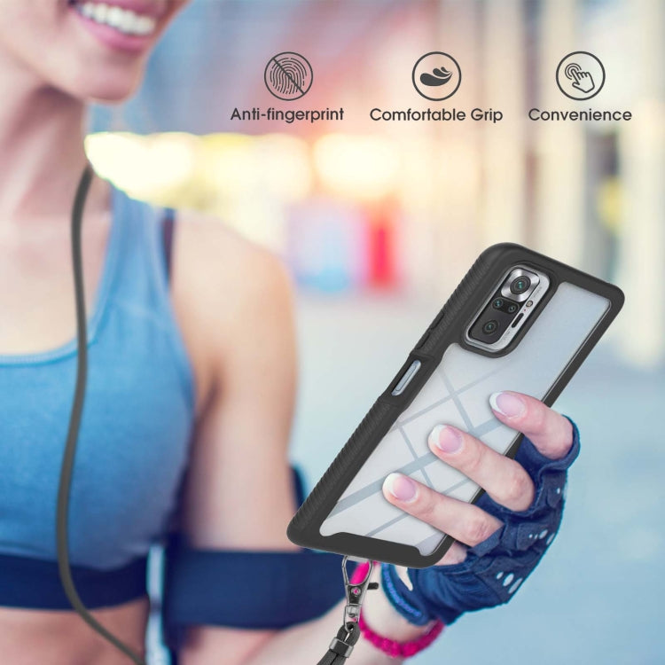 For Xiaomi Redmi Note 10 Pro / Redmi Note 10 Pro Max Starry Sky Solid Color Series Shockproof PC + TPU Protective Case with Neck Strap