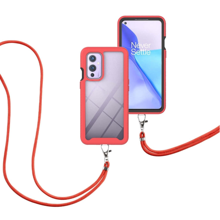 For OnePlus 9 Starry Sky Solid Color Series Shockproof PC + TPU Protective Case with Neck Strap