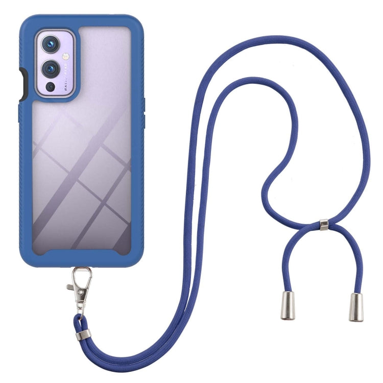 For OnePlus 9 Starry Sky Solid Color Series Shockproof PC + TPU Protective Case with Neck Strap