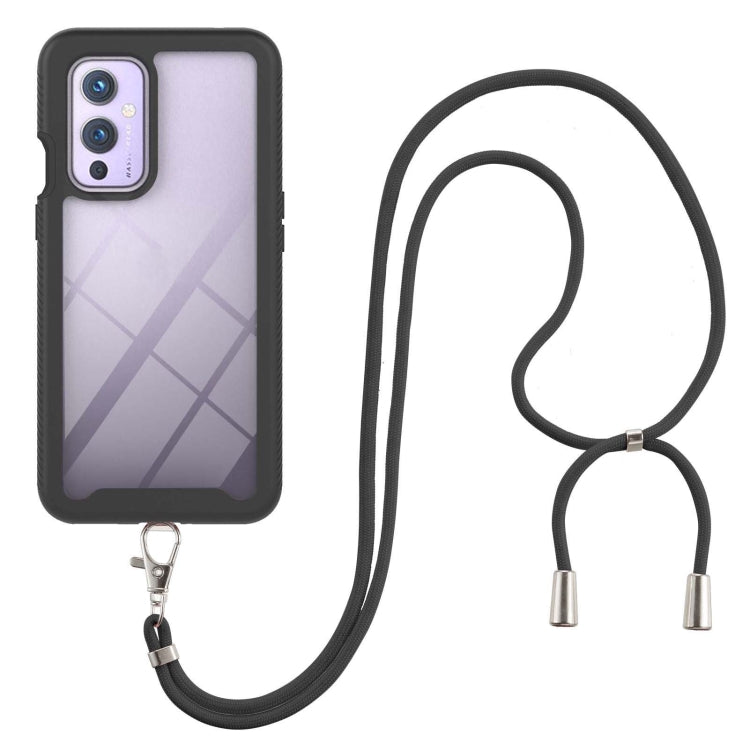 For OnePlus 9 Starry Sky Solid Color Series Shockproof PC + TPU Protective Case with Neck Strap