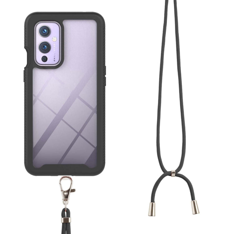 For OnePlus 9 Starry Sky Solid Color Series Shockproof PC + TPU Protective Case with Neck Strap