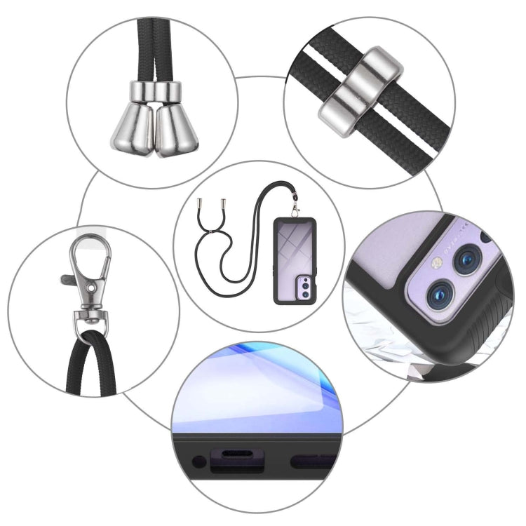 For OnePlus 9 Starry Sky Solid Color Series Shockproof PC + TPU Protective Case with Neck Strap