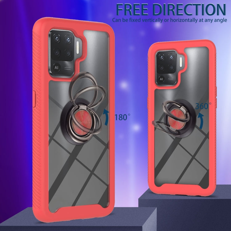 For OPPO A94 4G / Reno5 Lite Starry Sky Solid Color Series Shockproof PC + TPU Protective Case with Ring Holder & Magnetic Function