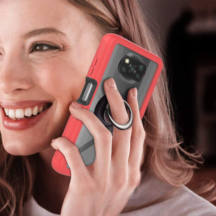 For Xiaomi Poco X3 NFC Starry Sky Solid Color Series Shockproof PC + TPU Protective Case with Ring Holder & Magnetic Function