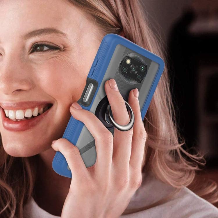 For Xiaomi Poco X3 NFC Starry Sky Solid Color Series Shockproof PC + TPU Protective Case with Ring Holder & Magnetic Function