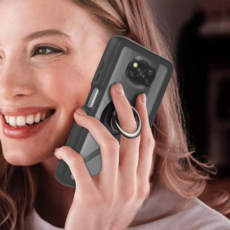 For Xiaomi Poco X3 NFC Starry Sky Solid Color Series Shockproof PC + TPU Protective Case with Ring Holder & Magnetic Function