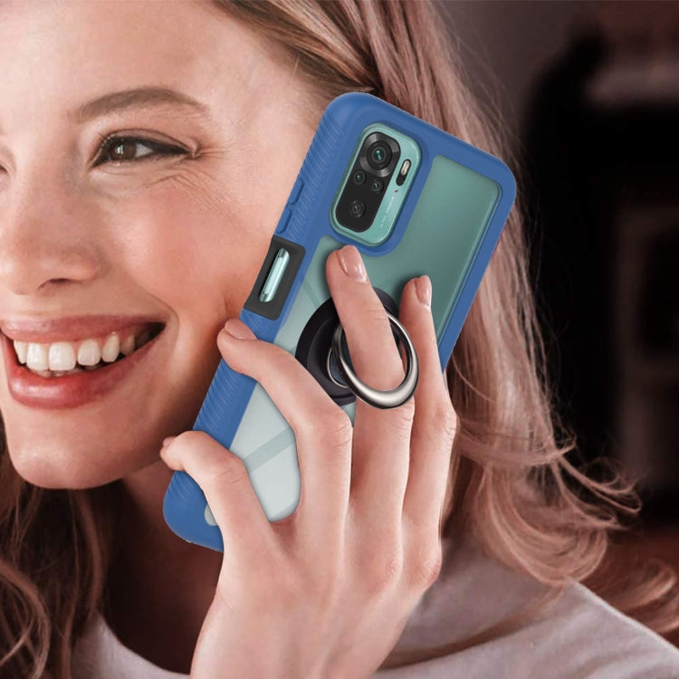 For Xiaomi Redmi Note 10 Starry Sky Solid Color Series Shockproof PC + TPU Protective Case with Ring Holder & Magnetic Function