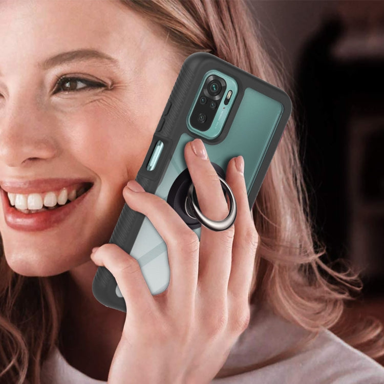 For Xiaomi Redmi Note 10 Starry Sky Solid Color Series Shockproof PC + TPU Protective Case with Ring Holder & Magnetic Function