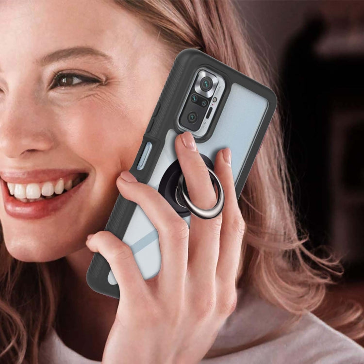 For Xiaomi Redmi Note 10 Pro / Redmi Note 10 Pro Max Starry Sky Solid Color Series Shockproof PC + TPU Protective Case with Ring Holder & Magnetic Function