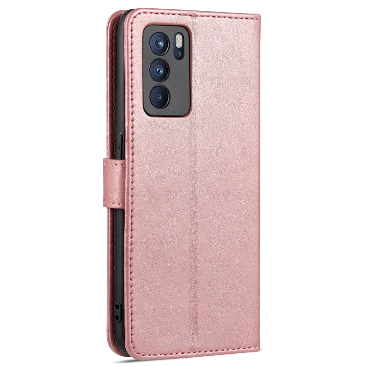 For OPPO Reno6 Pro 5G AZNS Skin Feel Calf Texture Horizontal Flip Leather Case with Card Slots & Holder & Wallet