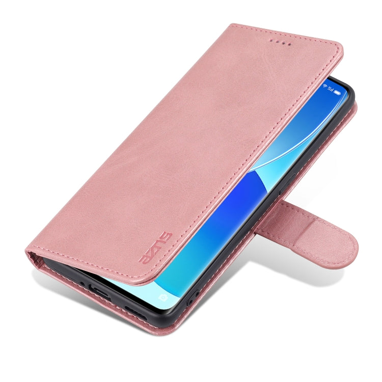 For OPPO Reno6 Pro 5G AZNS Skin Feel Calf Texture Horizontal Flip Leather Case with Card Slots & Holder & Wallet