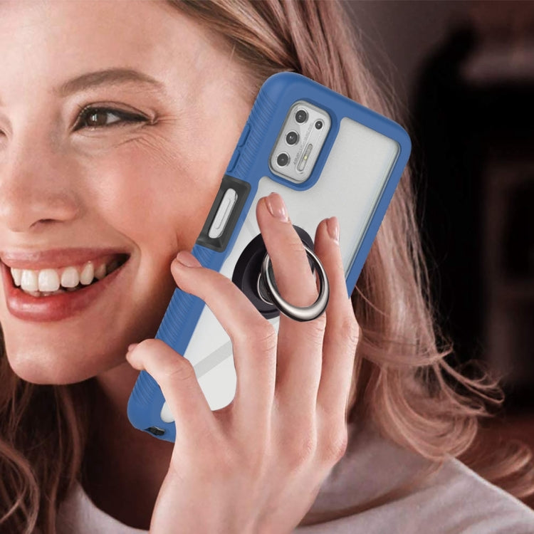 For Motorola Moto G Stylus 2021 Starry Sky Solid Color Series Shockproof PC + TPU Protective Case with Ring Holder & Magnetic Function