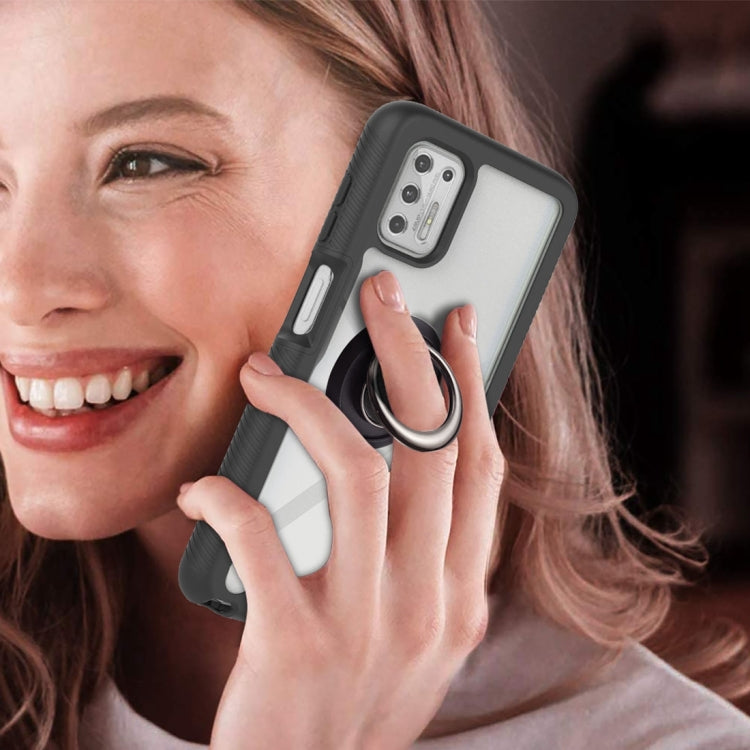 For Motorola Moto G Stylus 2021 Starry Sky Solid Color Series Shockproof PC + TPU Protective Case with Ring Holder & Magnetic Function