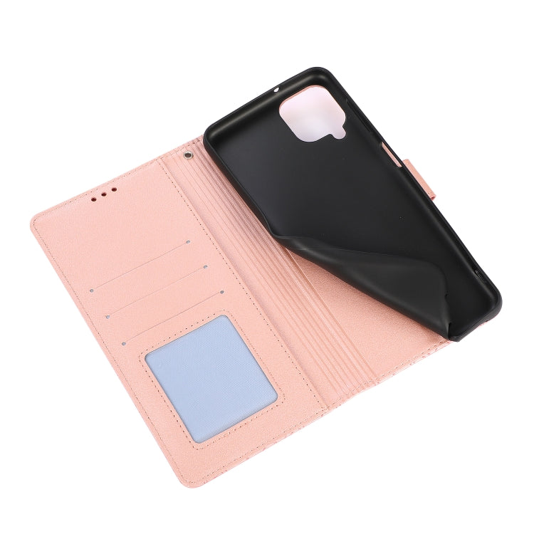 For Samsung Galaxy A12 Skin Feel Embossed Sunflower Horizontal Flip Leather Case with Holder & Card Slots & Wallet & Lanyard