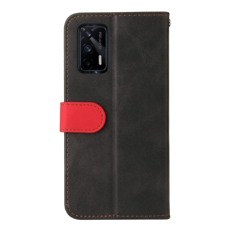 For OPPO Realme GT 5G Business Stitching-Color Horizontal Flip PU Leather Case with Holder & Card Slots & Photo Frame
