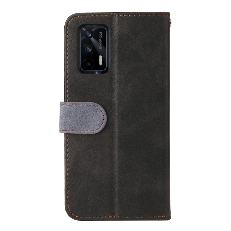 For OPPO Realme GT 5G Business Stitching-Color Horizontal Flip PU Leather Case with Holder & Card Slots & Photo Frame