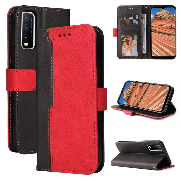 For vivo Y20 / Y20i / Y20s / Y12s / Y30 China Business Stitching-Color Horizontal Flip PU Leather Case with Holder & Card Slots & Photo Frame