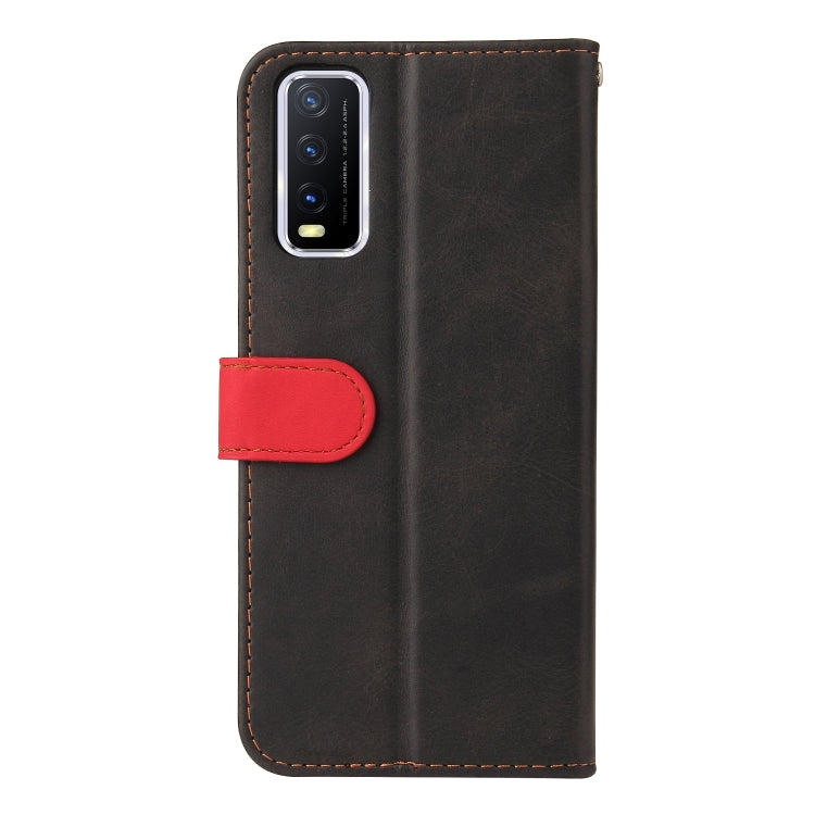 For vivo Y20 / Y20i / Y20s / Y12s / Y30 China Business Stitching-Color Horizontal Flip PU Leather Case with Holder & Card Slots & Photo Frame