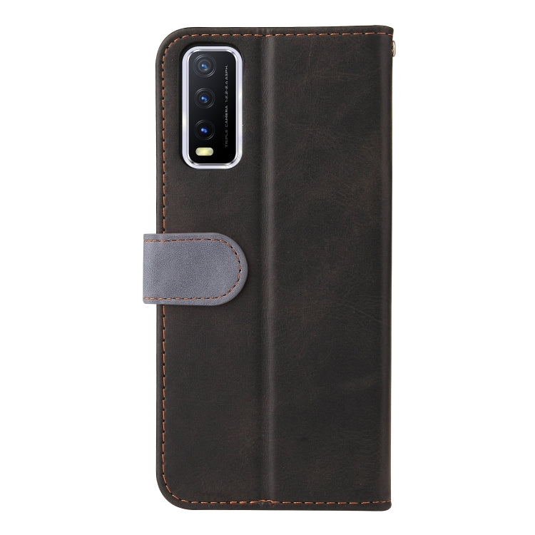 For vivo Y20 / Y20i / Y20s / Y12s / Y30 China Business Stitching-Color Horizontal Flip PU Leather Case with Holder & Card Slots & Photo Frame