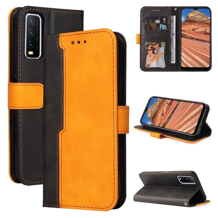 For vivo Y20 / Y20i / Y20s / Y12s / Y30 China Business Stitching-Color Horizontal Flip PU Leather Case with Holder & Card Slots & Photo Frame