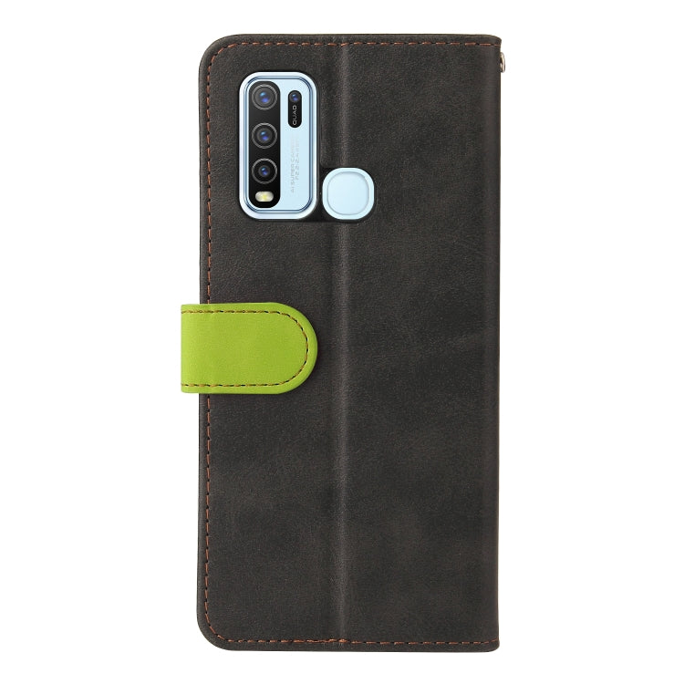 For vivo Y50 / Y30 Global Business Stitching-Color Horizontal Flip PU Leather Case with Holder & Card Slots & Photo Frame