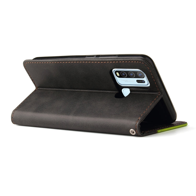 For vivo Y50 / Y30 Global Business Stitching-Color Horizontal Flip PU Leather Case with Holder & Card Slots & Photo Frame