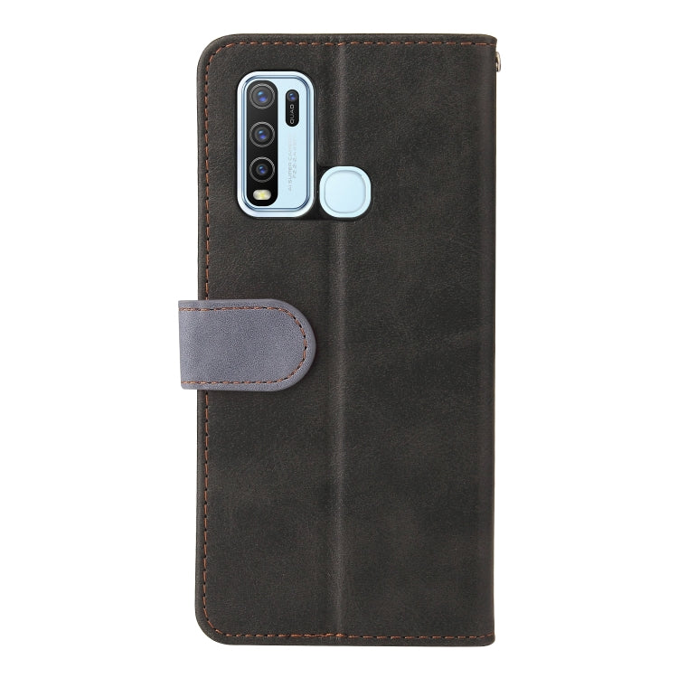 For vivo Y50 / Y30 Global Business Stitching-Color Horizontal Flip PU Leather Case with Holder & Card Slots & Photo Frame