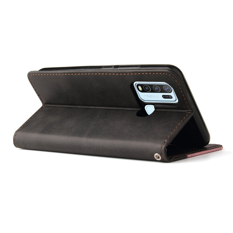 For vivo Y50 / Y30 Global Business Stitching-Color Horizontal Flip PU Leather Case with Holder & Card Slots & Photo Frame