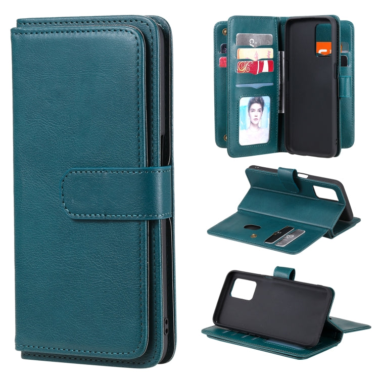 For OPPO Realme V13 5G Multifunctional Magnetic Copper Buckle Horizontal Flip Solid Color Leather Case with 10 Card Slots & Wallet & Holder & Photo Frame