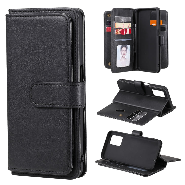 For OPPO Realme V13 5G Multifunctional Magnetic Copper Buckle Horizontal Flip Solid Color Leather Case with 10 Card Slots & Wallet & Holder & Photo Frame