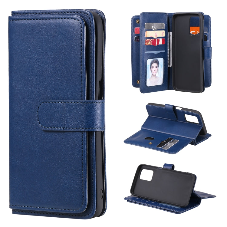 For OPPO Realme V13 5G Multifunctional Magnetic Copper Buckle Horizontal Flip Solid Color Leather Case with 10 Card Slots & Wallet & Holder & Photo Frame