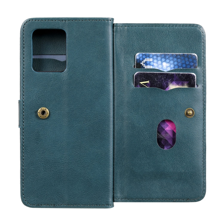 For OPPO Realme 8 Pro Multifunctional Magnetic Copper Buckle Horizontal Flip Solid Color Leather Case with 10 Card Slots & Wallet & Holder & Photo Frame