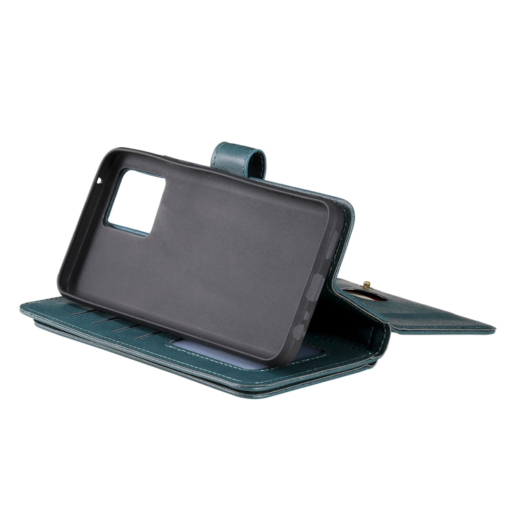 For OPPO Realme 8 Pro Multifunctional Magnetic Copper Buckle Horizontal Flip Solid Color Leather Case with 10 Card Slots & Wallet & Holder & Photo Frame