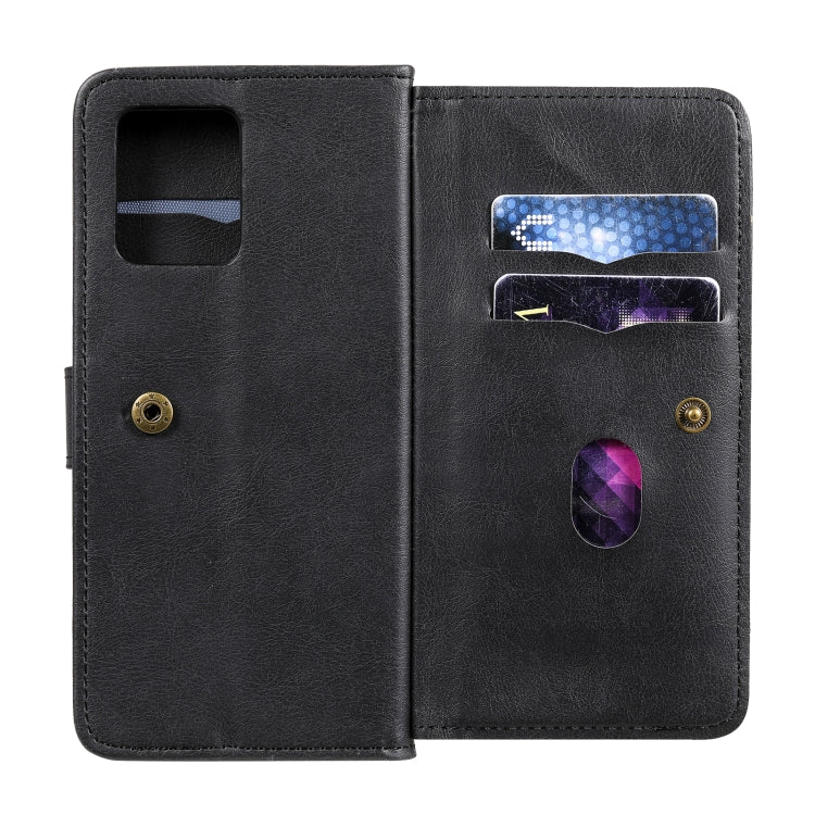 For OPPO Realme 8 Pro Multifunctional Magnetic Copper Buckle Horizontal Flip Solid Color Leather Case with 10 Card Slots & Wallet & Holder & Photo Frame