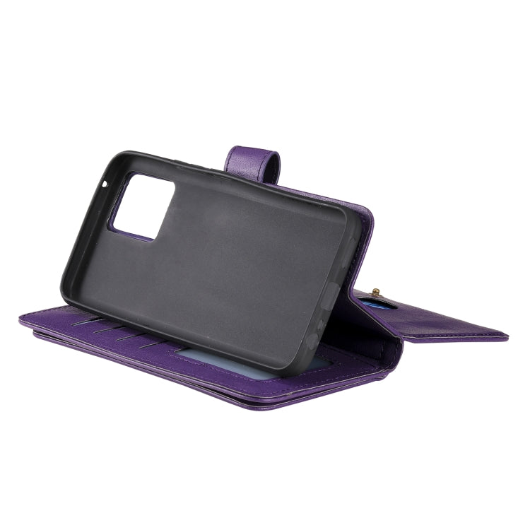 For OPPO Realme 8 Pro Multifunctional Magnetic Copper Buckle Horizontal Flip Solid Color Leather Case with 10 Card Slots & Wallet & Holder & Photo Frame