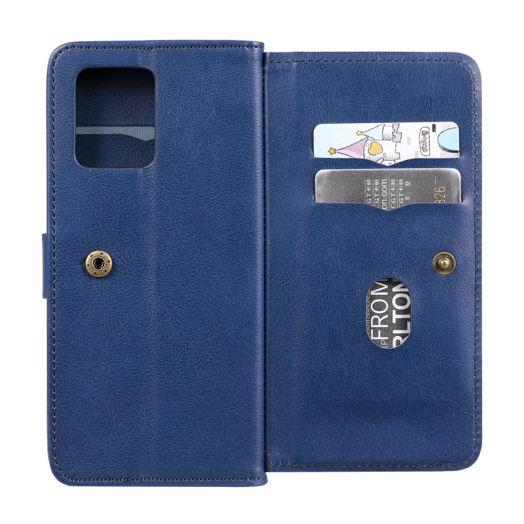 For OPPO Realme 8 Pro Multifunctional Magnetic Copper Buckle Horizontal Flip Solid Color Leather Case with 10 Card Slots & Wallet & Holder & Photo Frame