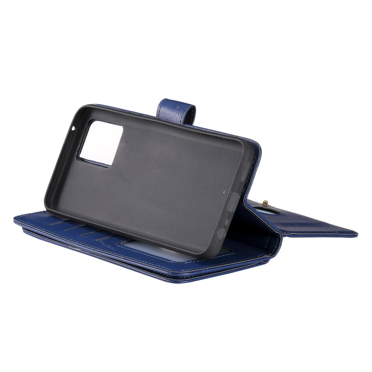 For OPPO Realme 8 Pro Multifunctional Magnetic Copper Buckle Horizontal Flip Solid Color Leather Case with 10 Card Slots & Wallet & Holder & Photo Frame