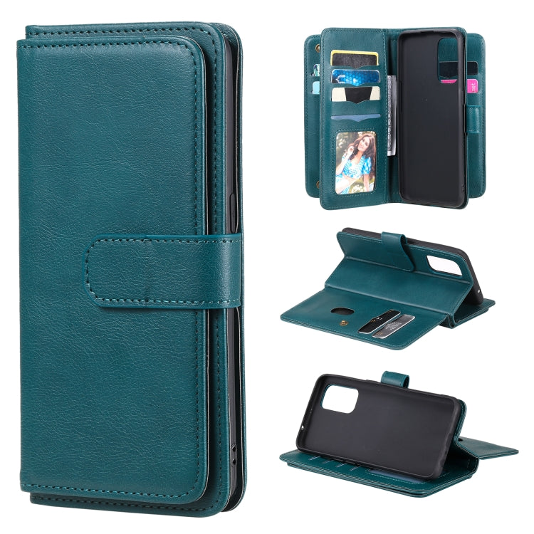 For OPPO Reno5 5G Multifunctional Magnetic Copper Buckle Horizontal Flip Solid Color Leather Case with 10 Card Slots & Wallet & Holder & Photo Frame