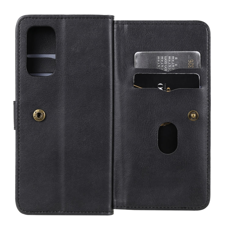 For OPPO Reno5 5G Multifunctional Magnetic Copper Buckle Horizontal Flip Solid Color Leather Case with 10 Card Slots & Wallet & Holder & Photo Frame