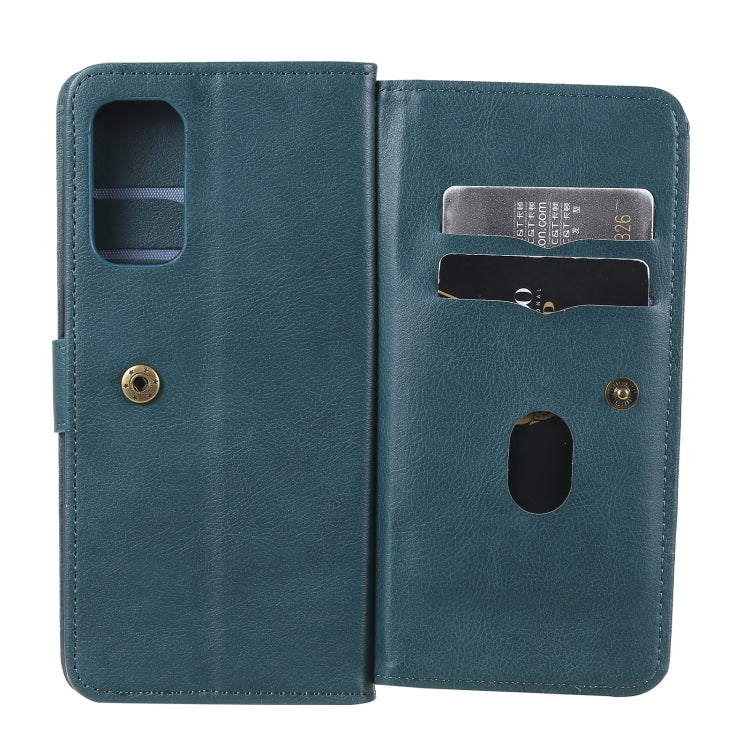 For OPPO Reno5 Pro 5G Multifunctional Magnetic Copper Buckle Horizontal Flip Solid Color Leather Case with 10 Card Slots & Wallet & Holder & Photo Frame