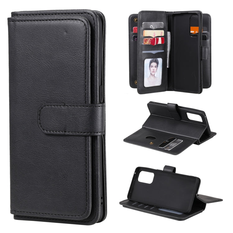 For OPPO Reno5 Pro 5G Multifunctional Magnetic Copper Buckle Horizontal Flip Solid Color Leather Case with 10 Card Slots & Wallet & Holder & Photo Frame