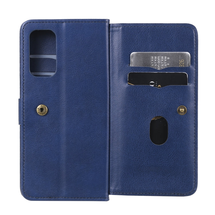 For OPPO Reno5 Pro 5G Multifunctional Magnetic Copper Buckle Horizontal Flip Solid Color Leather Case with 10 Card Slots & Wallet & Holder & Photo Frame