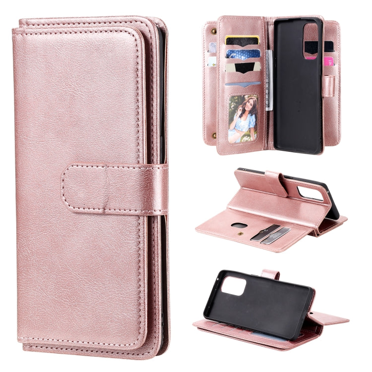 For OPPO Reno5 Pro 5G Multifunctional Magnetic Copper Buckle Horizontal Flip Solid Color Leather Case with 10 Card Slots & Wallet & Holder & Photo Frame