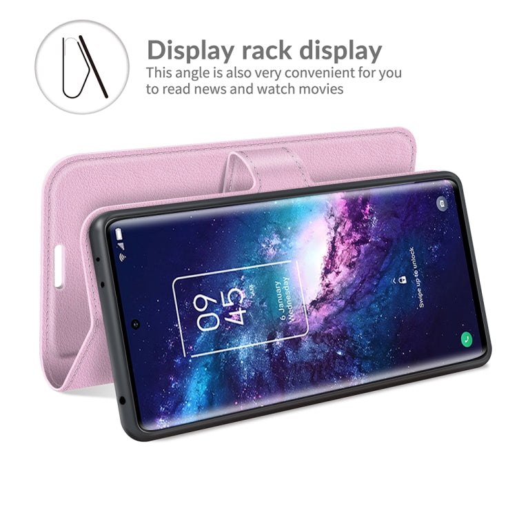 For TCL 20 Pro 5G Litchi Texture Horizontal Flip Protective Case with Holder & Card Slots & Wallet
