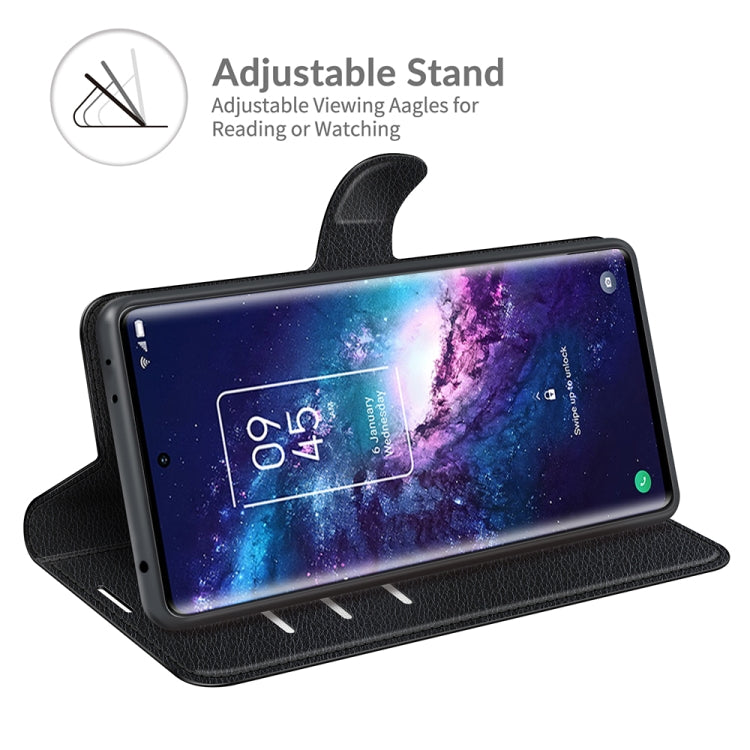 For TCL 20 Pro 5G Litchi Texture Horizontal Flip Protective Case with Holder & Card Slots & Wallet